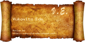 Vukovits Ede névjegykártya